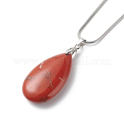 Ensemble de colliers et pendentifs en forme de larme avec pierres précieuses naturelles mélangées&nbsp;NJEW-JN04062