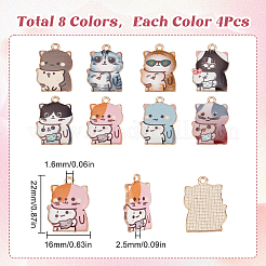 32шт 8 стиля подвески из сплава с эмалью ENAM-SC0005-46