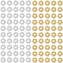 600 Stück 2 Farben tibetischen Stil Legierung Perlen Daisy Abstandsperlen&nbsp;FIND-SP0005-42