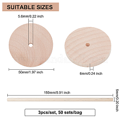 Набор из 100 колеса и 50 палочек из необработанного дерева схима&nbsp;DIY-OC0014-38B