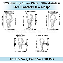 50 шт. 5 стиля карабинов из нержавеющей стали 304&nbsp;STAS-BBC0003-22