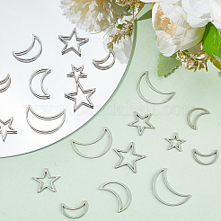 Набор для самостоятельного изготовления сережек-подвесок в виде луны и звезд из нержавеющей стали 304 DIY-DR0001-38
