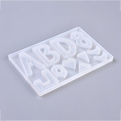 Buchstaben ABDL & Herz & Mond & Dreieck & Sechseck & Nummer 8 Form DIY Silikonanhänger & Gliederformen&nbsp;DIY-WH0161-86