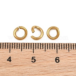 304ステンレススチールオープン丸カン  イオンプレーティング（ip）  ゴールドカラー  6x1.2mm  内径：4mm  17ゲージ&nbsp;STAS-M235-02H-G