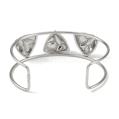 Brazaletes abiertos anchos y texturizados de acero inoxidable 304 que no se deslustran&nbsp;BJEW-Q348-05P-04