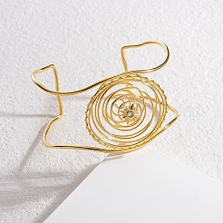 Браслеты-манжеты из нержавеющей стали 304 со стразами для женщин BJEW-M082-03G