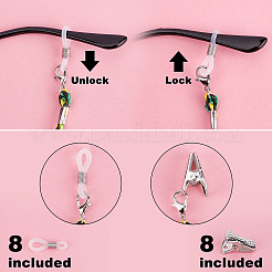 4 correa para collar de anteojos con cordón trenzado de cuero sintético y poliéster de 4 colores.&nbsp;AJEW-WH0248-149