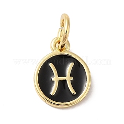 Echte 18 Karat vergoldete Messing Emaille Charms&nbsp;KK-L216-001G-A