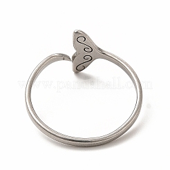 201ステンレススチール製ホエールテールオープンカフリング（女性用）  ステンレス鋼色  内径：18mm&nbsp;LS-RJEW-K239-01P-1