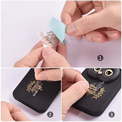 真鍮の粘着性の絵のステッカー  電話ケースの装飾用の金属デカール  スター  月模様  50x75x0.1mm  ステッカー：5.5~10x5.5~9.5mm&nbsp;DIY-C059-01F