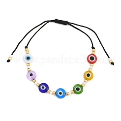 Регулируемые браслеты из бисера ручной работы от сглаза BJEW-JB12485-01