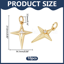 10шт латунные подвески с микропаве и кубическим цирконием&nbsp;PALLOY-ME00027