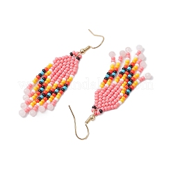 Серьги-подвески из бисера из богемского стекла&nbsp;EJEW-MZ00338