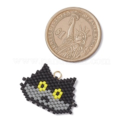 Подвески ручной работы из стеклянных бусин в форме головы кошки&nbsp;PALLOY-MZ00933-01