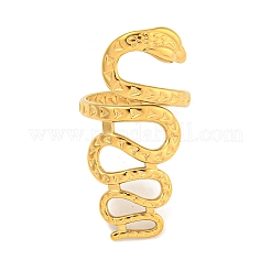 Ионное покрытие (ip) 304 нержавеющая сталь змея обертывание открытое кольцо манжета для женщин&nbsp;RJEW-A043-29G