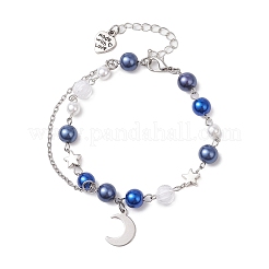 2шт. браслеты с подвесками из стеклянных и акриловых бусин&nbsp;BJEW-JB11411