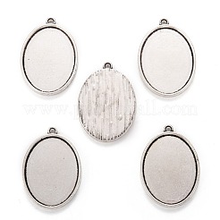 Pendentif cabochon plateau ovale en alliage de style tibétain&nbsp;TIBEP-A19948-AS-LF