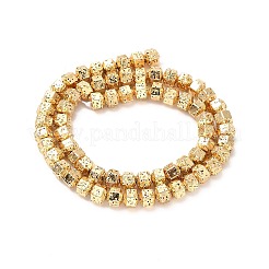 Fili di perle di roccia lavica naturale elettrodeposta&nbsp;G-G984-05KCG