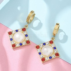 Серьги-кольца из нержавеющей стали 304 с ионным покрытием (IP) в форме ромба&nbsp;EJEW-A119-11G