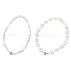 Магнитные застежки из пластика АБС с имитацией жемчуга и сплава для подхватов для штор HJEW-JM03410