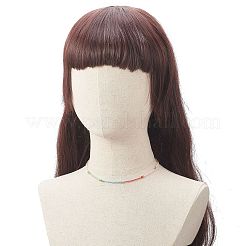 Ожерелья из стеклянных и латунных бусин NJEW-JN04155