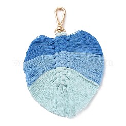 Adornos colgantes de hojas de hilo de algodón de macramé trenzado hechos a mano&nbsp;GLAA-K060-08KCG-02