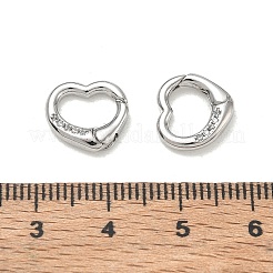 Latón micro pavimenta claro cubic zirconia anillos de compuerta de resorte&nbsp;CU-CBA9234-23P
