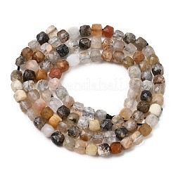 Нити бусин из натурального черного рутилированного кварца G-RM250101-L1