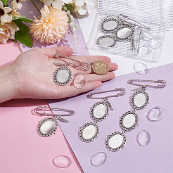 Железные овальные звенья для основы броши&nbsp;AJEW-UN00044-01