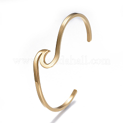 Ionenplattierung (IP) 304 Edelstahl-Manschettenarmbänder&nbsp;LS-BJEW-G611-01G