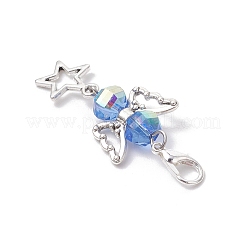 12 шт. 6-х цветные прозрачные гальванические стеклянные подвесные украшения&nbsp;HJEW-JM03144