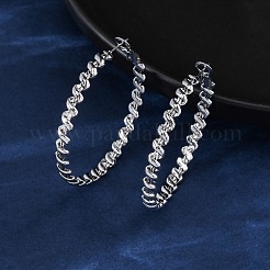 Серьги-кольца из нержавеющей стали 304 EJEW-S250-04A-P