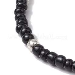 Set di braccialetti elasticizzati con perline di semi di acrilico e vetro da 2 pz 2 colori di caramelle di Halloween&nbsp;BJEW-JB10524