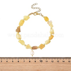 Armbänder mit Anhängern aus natürlichen gelben Opalperlen und natürlichen Süßwasserzuchtperlen für Damen&nbsp;BJEW-JB14216