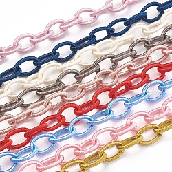 Handgefertigte Kabelschlaufe aus Nylon, Oval, Mischfarbe, 10~12x17~18x2~2.5 mm