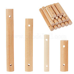 AHANDMAKER 24Pcs Unfinished Wooden Round Sticks, 4 Style Wooden Craft Blocks Cylinders, Wooden Dowel Rods Pet Ladder Stick for Parrot Stairs Parrot Ladder Wooden Sticks and Crafts Painting Home Decor