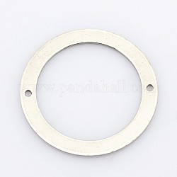 201 liens anneau de tranche en acier inoxydable, couleur inoxydable, 24x1mm, Trou: 1mm