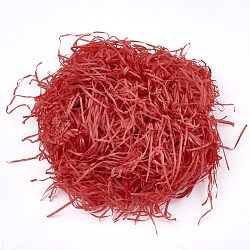 Tissu de raphia décoratif abandonne le matériau d'emballage en papier, pour le remplissage de cadeaux, rouge, 2~4mm