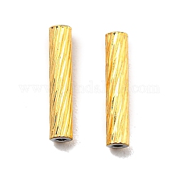 Perlas de tubo de 304 acero inoxidable, columna, real 18k chapado en oro, 10x2mm, agujero: 0.8 mm