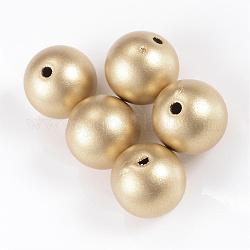 Perles acryliques peintes en aérosol de style mat, ronde, or, 6mm, Trou: 1.5mm, environ 4430 pcs/500 g