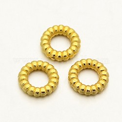 Кольцо из цинкового сплава, золотые, 6x1.4 мм, отверстие : 3 мм