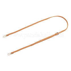 Correa de cuero para bolso de cadena, con broches de aleación, accesorios de reemplazo de bolsa, arena marrón, 107~125x1x0.3 cm
