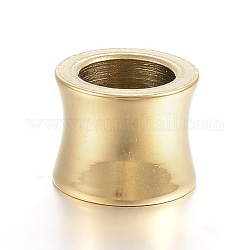 304 perline in acciaio inossidabile, perline con foro grande, vaso, oro, 10x8mm, Foro: 6.5 mm