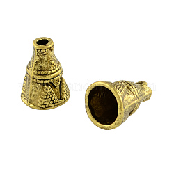 Apetalous Alloy Bead Cone, Tibetan Style, Cadmium Free & Lead Free , Antique Golden, 11x9mm, Hole: 2~7mm, about 1030pcs/1000g