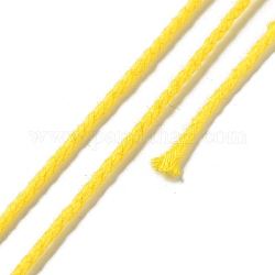 Cordón trenzado de poliéster de 20m para hacer joyas., redondo, amarillo, 2mm, alrededor de 21.87 yarda (20 m) / rollo