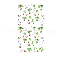 Decalcomanie dell'autoadesivo di arte del chiodo 5d di san valentino, autoadesivo albero di cocco spiaggia tema modello intaglio design decorazione applique per unghie per donne e ragazze, modello di albero di cocco, 105x60mm