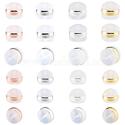Dicosmetic 48шт 8 стильные пластиковые ушные гайки tpe, с 316 хирургическими выводами из нержавеющей стали, спинки для серьги, полукруглые / купольные, разноцветные, 4~6x5~6.5 мм, 6шт / стиль