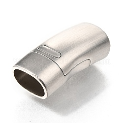 304 fermoirs magnétiques en acier inoxydable avec emembouts à coller, colonne courbe, couleur inoxydable, 27x13x9.5mm, Trou: 7x11mm