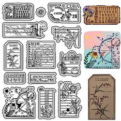 CRASPIRE Vintage Flower Clear Rubber Stamps Calendar Letterhead Reusable Retro Transparent Silicone Stamp Seals for Journaling Card Making Scrapbooking Photo Album Decorative DIY Christmas Gifts