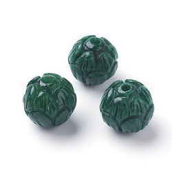 Myanmar natural de jade / cuentas de jade burmese, teñido, redondo, 13x12.5mm, agujero: 2 mm